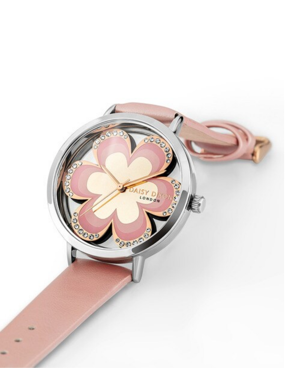 Daisy Dixon London "Kendall" Flower Dial Pink Leather Ladies Watch - DD116RG