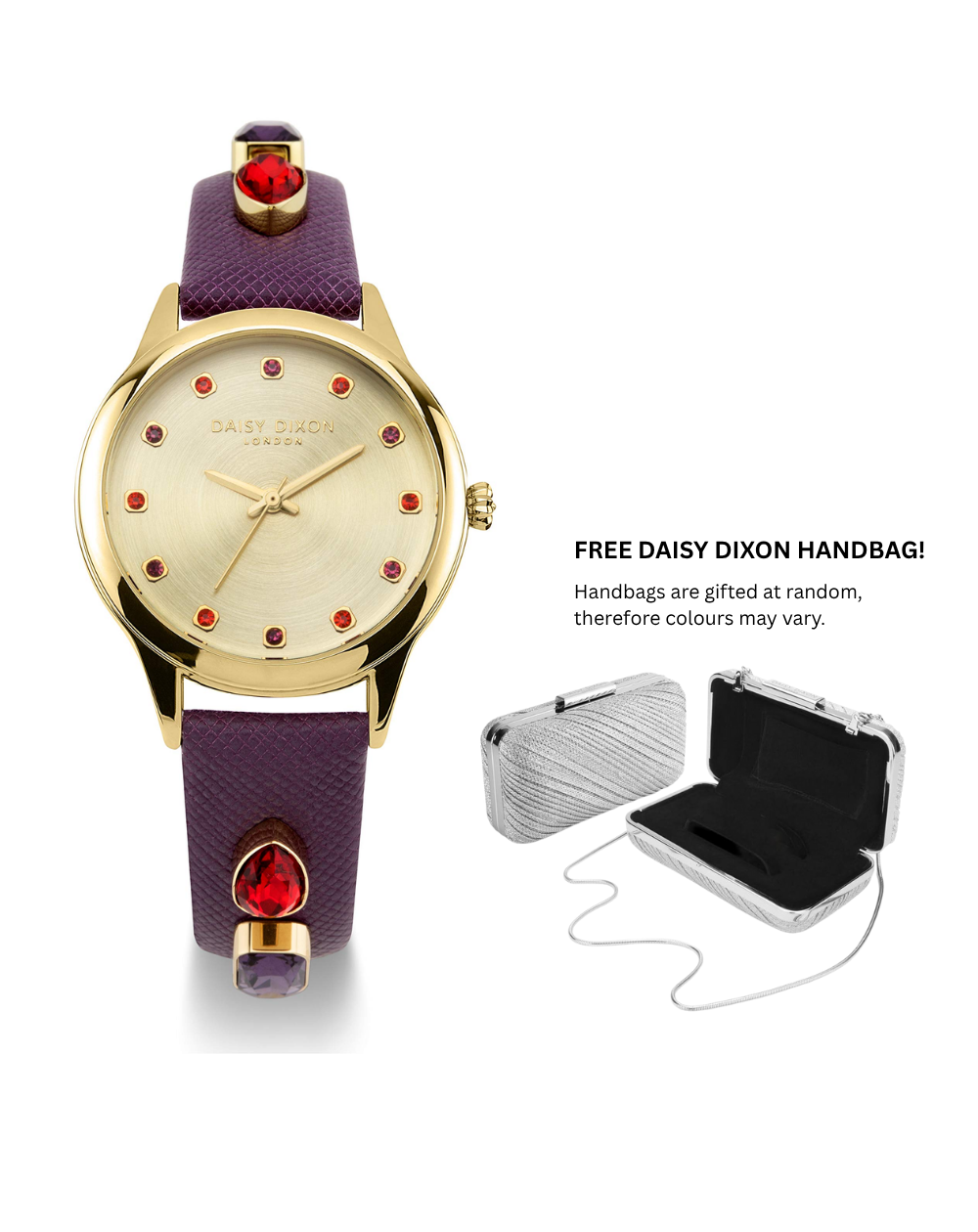 Daisy Dixon London "Lily" Purple Strap Gold Ladies Watch - DD140VG