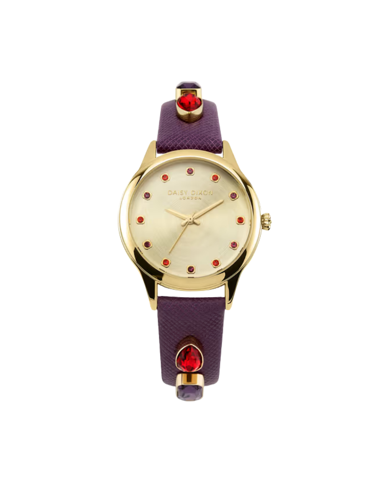 Daisy Dixon London "Lily" Purple Strap Gold Ladies Watch - DD140VG