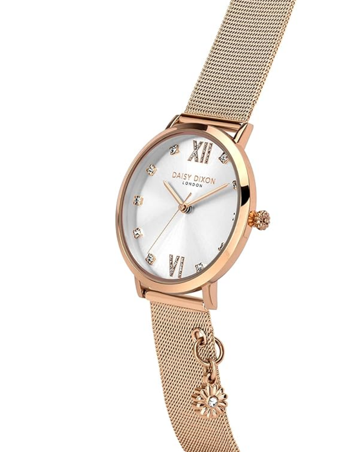 Daisy Dixon "Kendall" Silver Dial Rose Gold Ladies Watch - DD145RGM