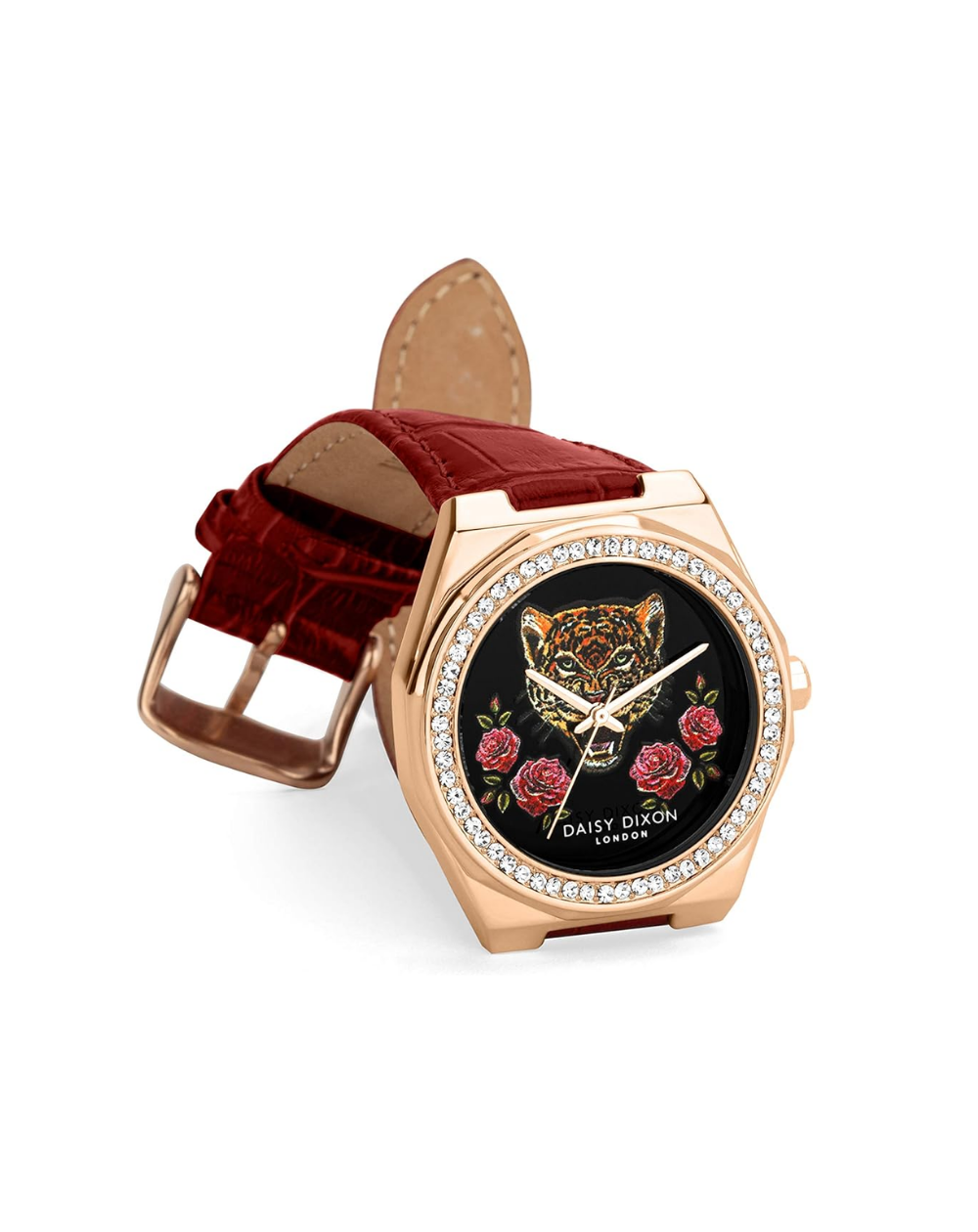 Daisy Dixon Tiger Dial Red Leather Strap Ladies Watch - DD157RRG