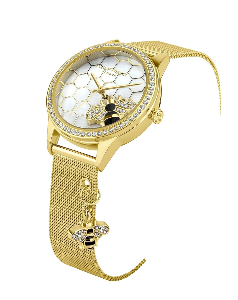 Daisy Dixon "Lily" Gold Dial Studded Ladies Watch - DD178GM