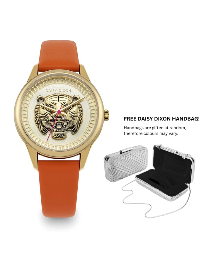 Daisy Dixon London "Lily" Orange Strap Gold Ladies Watch - DD184OG