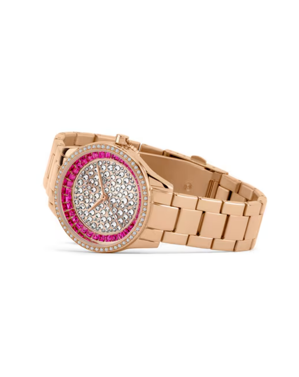 Daisy Dixon Rose Gold Diamond + Ruby Crystals Ladies Watch - DD186RGM