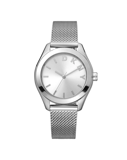 DKNY Astoria silver logo dial stainless steel watch DK1L032M0015