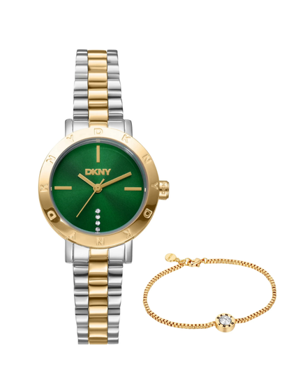 DKNY Essentials two-tone watch and bracelet set DK1L165M0095
