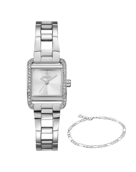 DKNY Mini silver watch and bracelet set DK1L143M0015