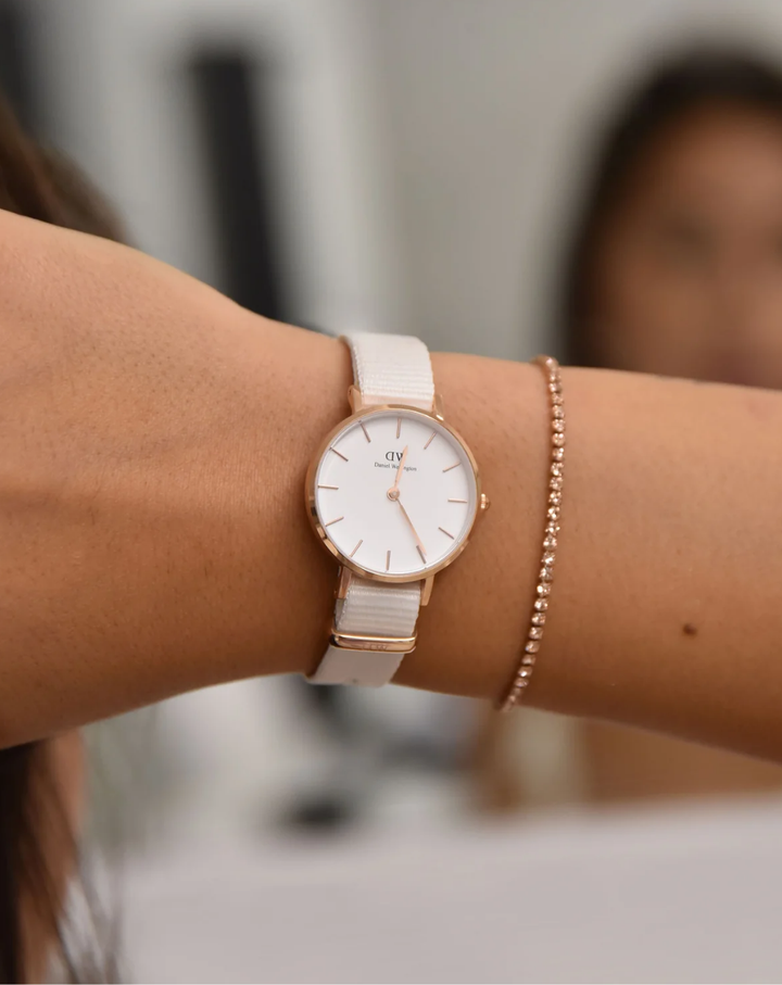 Daniel Wellington Petite Chalk Nato Strap Ladies Watch - DW00100675