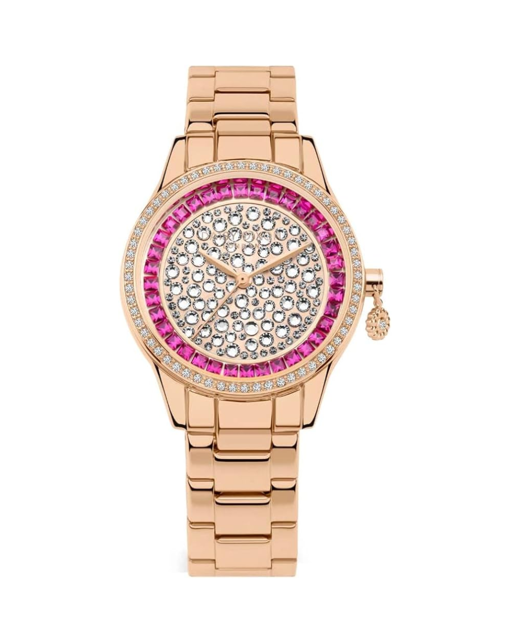 Daisy Dixon Rose Gold Ruby Crystals Ladies Watch - DD186RGM