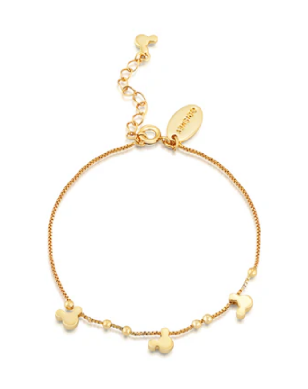 Disney "Mickey Mouse Triple Charm" Gold-Tone Bracelet – DYB059
