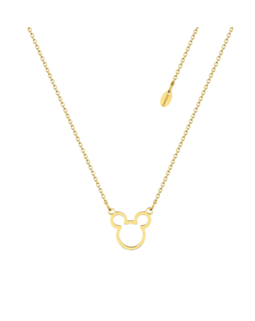 Disney “Mickey Mouse Outline” Gold-Tone Stainless Steel Necklace – SPN020G