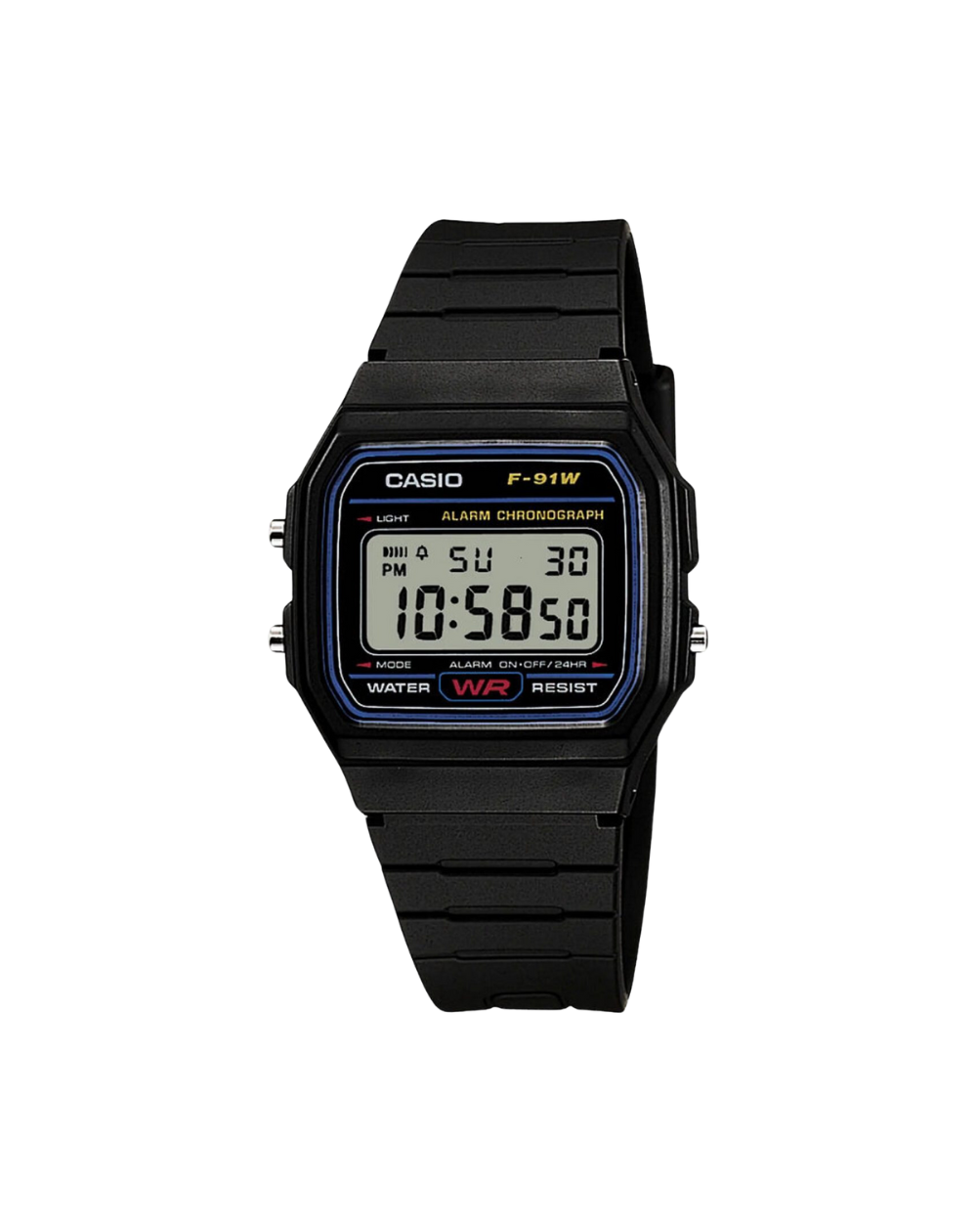 Casio Vintage Black Resin Unisex Watch - F-91W-1YEG