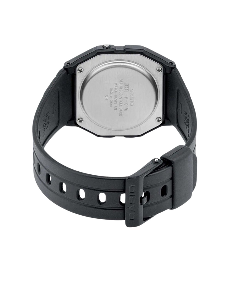 Casio Vintage Black Resin Unisex Watch - F-91W-1YEG