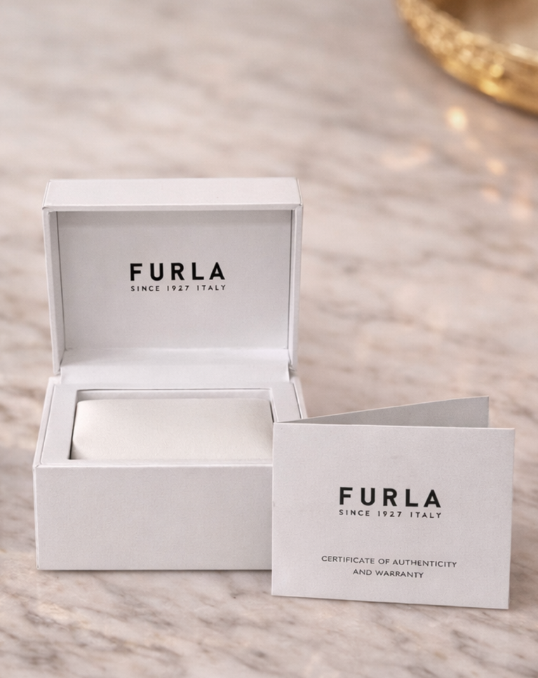 Furla Heritage Rose Gold White Leather Ladies Watch - WW00023021L3