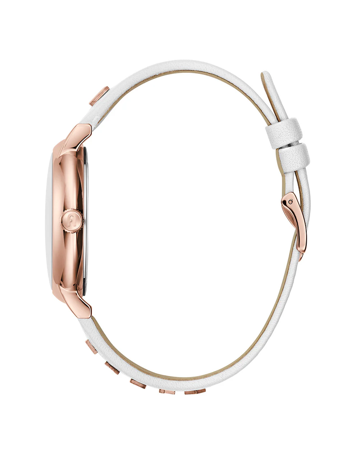 Furla Heritage Rose Gold White Leather Ladies Watch - WW00023021L3