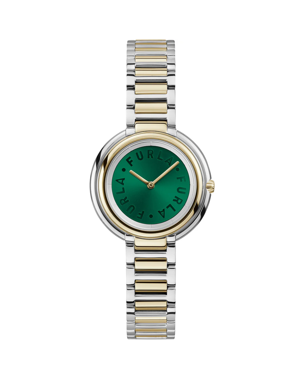 Furla Icon Two Tone Emerald Dial Ladies Watch - WW00032001L4