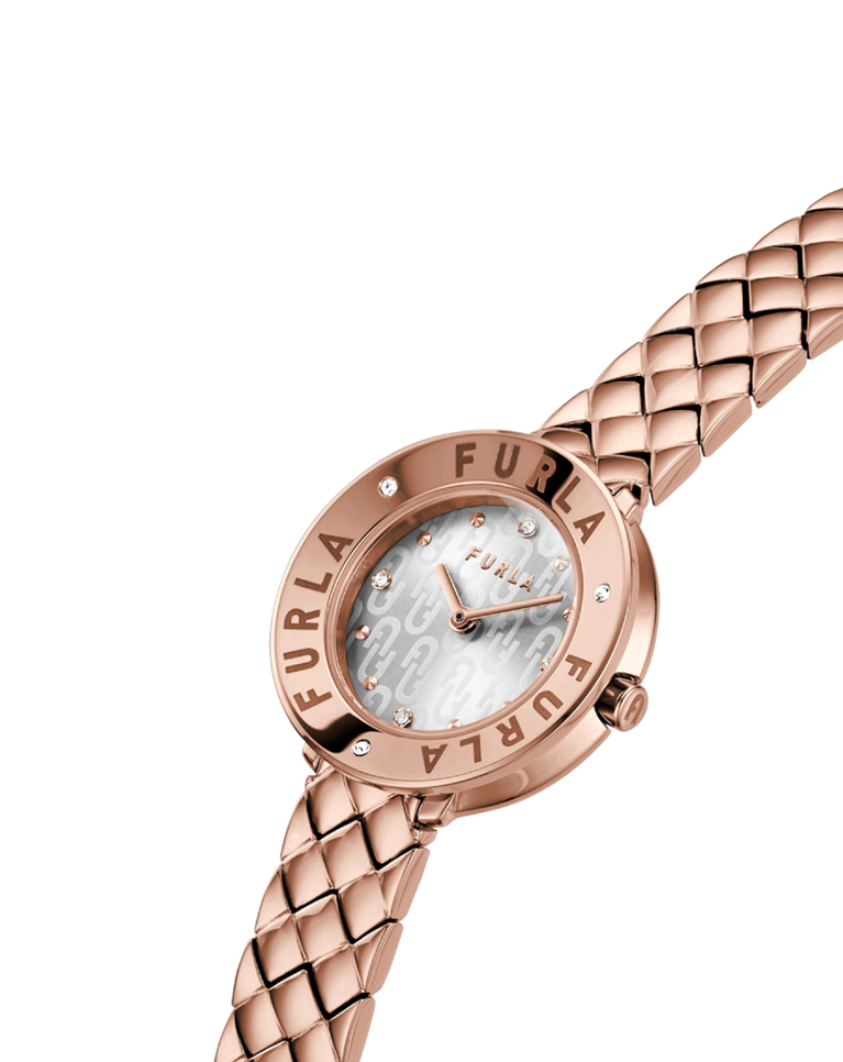 Furla "Essential" Rose Gold Studded Ladies Watch - WW00004021L3