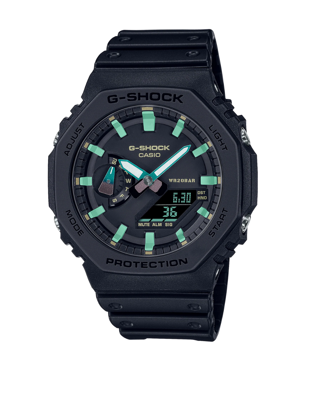 G-Shock Digital Green on Black "Casioak" - GA2100RC-1A