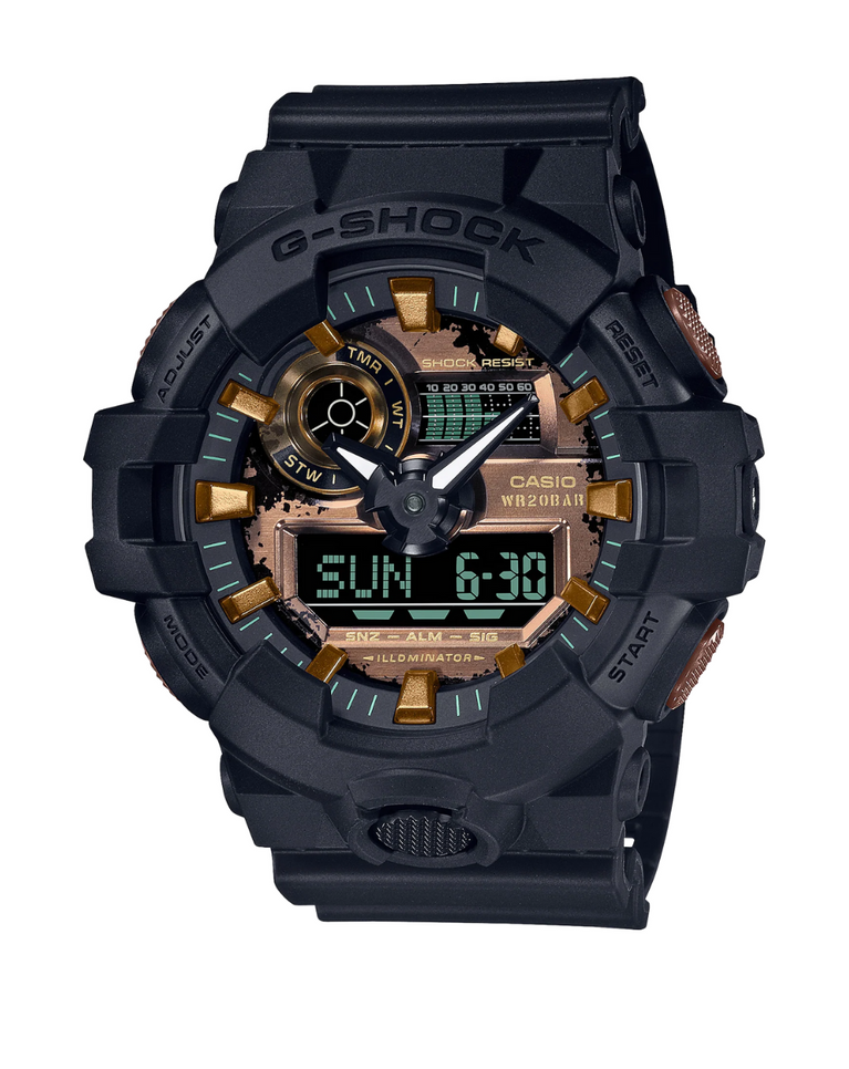 G-shock Black & Rust Series Men's Watch - GA700RC-1A