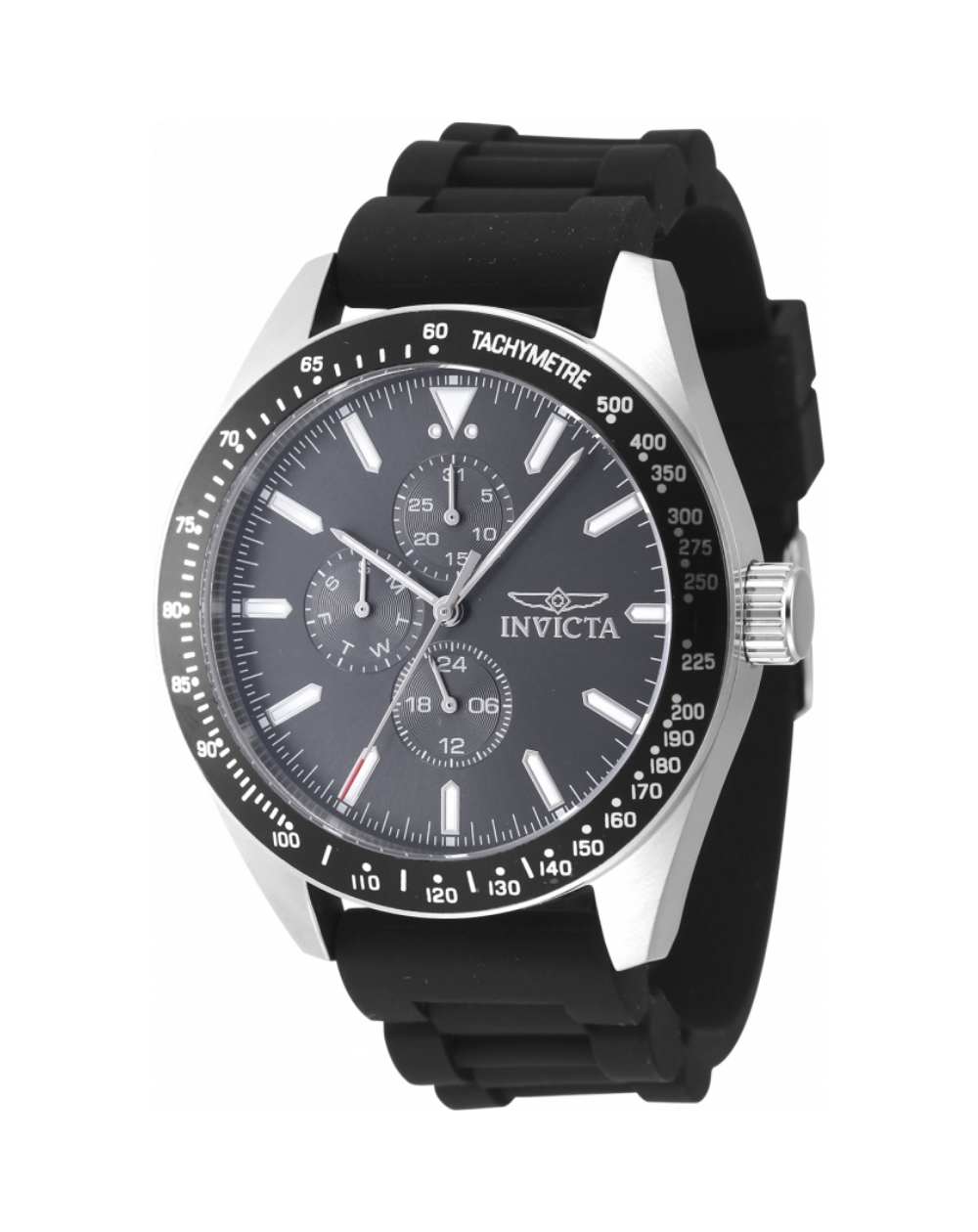 Invicta Aviator Black Dial Silicone Band Men's Watch - 47589