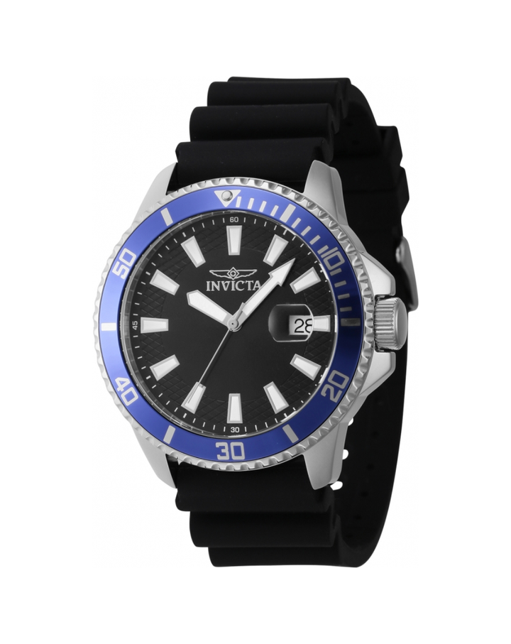 Invicta Pro Diver Blue Bezel Silicone Strap Mens Watch - IN46130