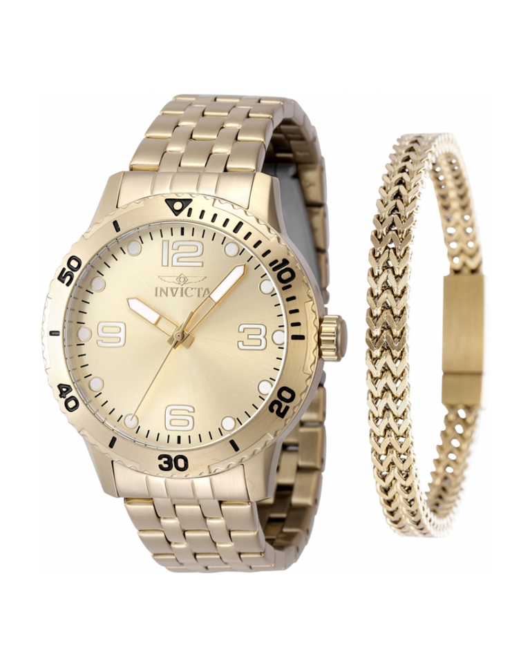 Invicta Specialty Gold Men's Watch + Bracelet Set - 48262