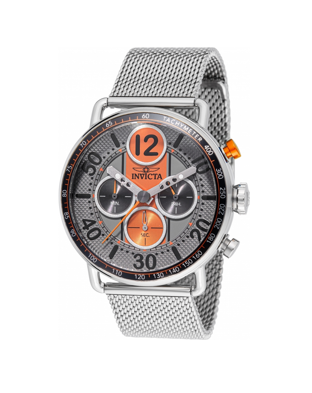 Invicta "Speedway" Orange On Grey Mesh Strap Men's Watch - 49371