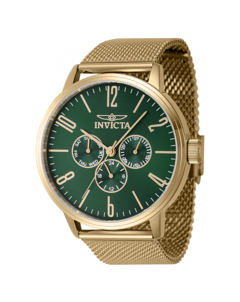 Invicta Specialty green dial gold men's watch 47123