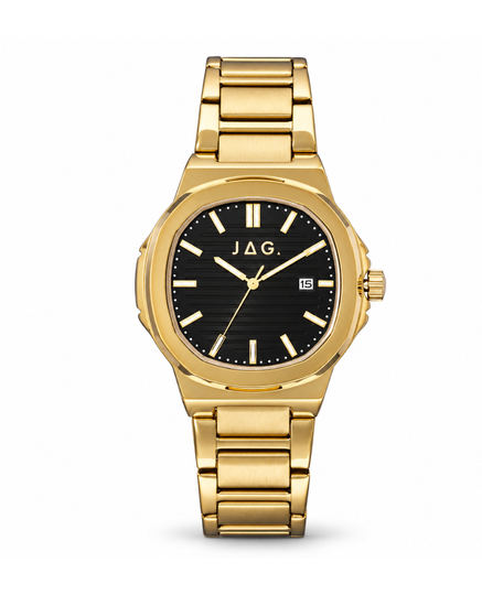 JAG Eaton black dial gold quartz men's watch J2847A