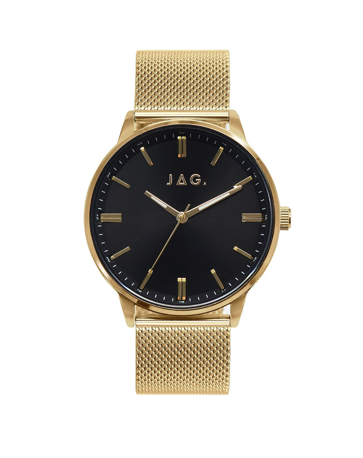 JAG Reglan Classic Black Dial Gold Mens Watch - J2949A