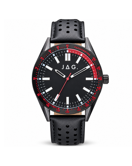 JAG Sandown black leather men's quartz watch J2848