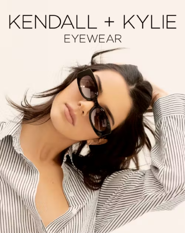 Kendall + Kylie Plano "Leia Shiny Black" Ladies Sunglass - KK4036G