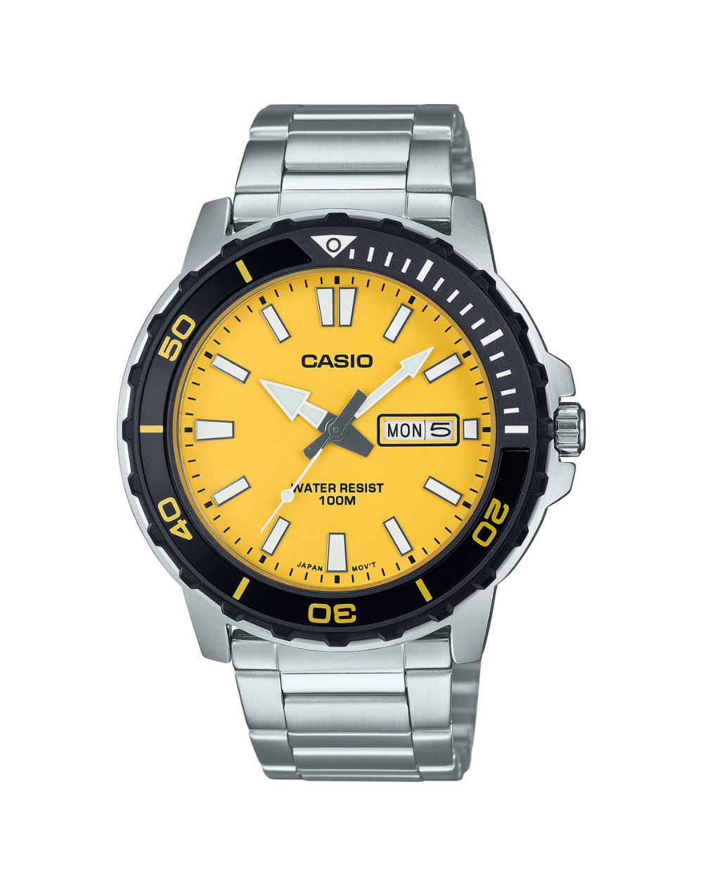 Casio Standard Yellow Dial Men's Watch - MTD125D-9A