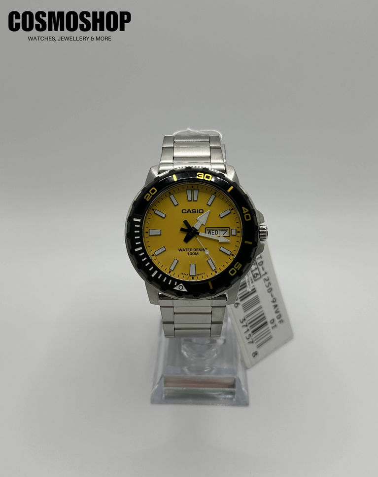 Casio Standard Yellow Dial Men's Watch - MTD125D-9A