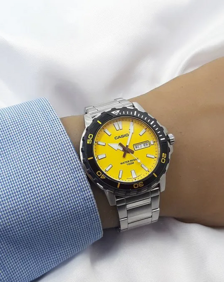 Casio Standard Yellow Dial Men s Watch MTD125D 9A