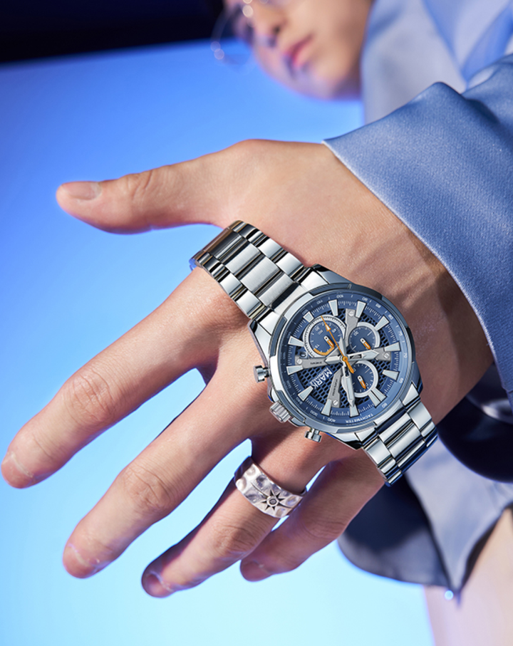 Mark Fairwhale Giftor Mens Blue Dial Chronograph Watch - FW-5032-B