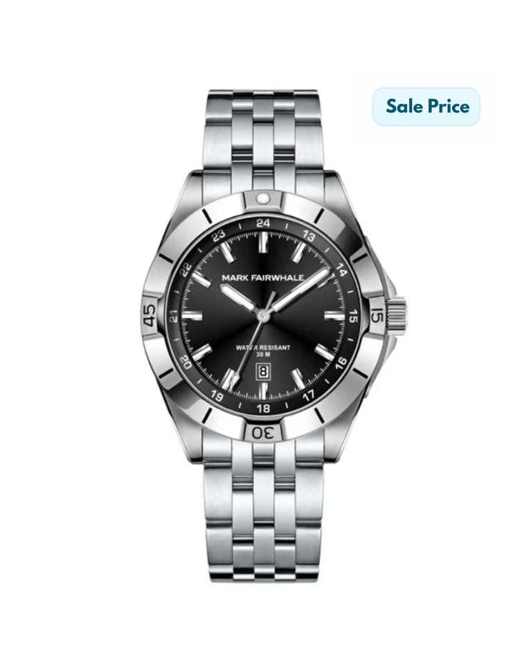 Mark Fairwhale Elegant Black Dial Mens Quartz Watch - FW-5810-B
