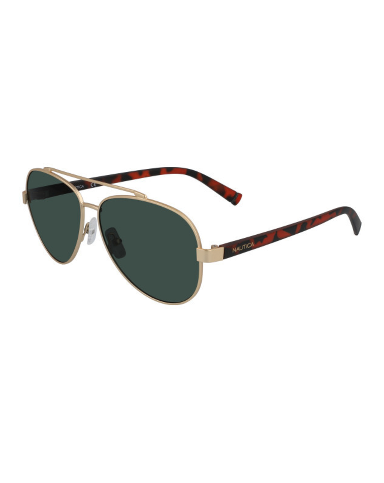 Nautica Mens Matte Gold Pilot Style Sunglasses - N4652SP.712.58/13