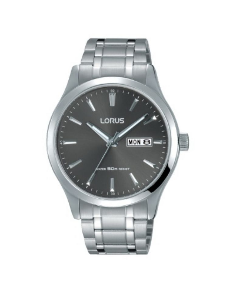 Lorus Day/Date Grey Dial Unisex Watch - RXN35DX9