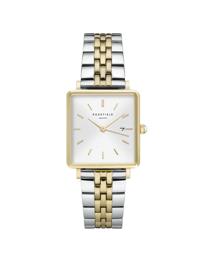 Rosefield "Boxy" Two Tone Ladies Watch (Extra strap) - DS-BSG-D27
