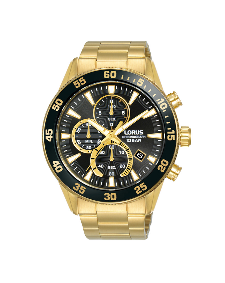 Lorus Sports Gold/Black Chronograph Men's Watch - RM330JX9