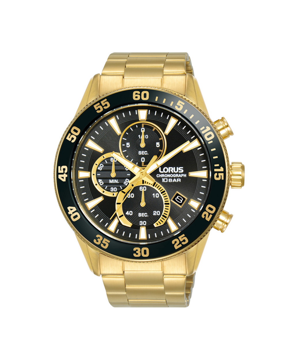 Lorus Sports Gold/Black Chronograph Men's Watch - RM330JX9