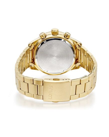 Lorus RM378JX-9 Men’s Gold-Tone Stainless Steel Chronograph – 43 mm Black Dial & Sport Elegance LORUS Lorus RM378JX-9 Men’s Gold-Tone Stainless Steel Chronograph – 43 mm Black Dial & Sport Elegance LORUS