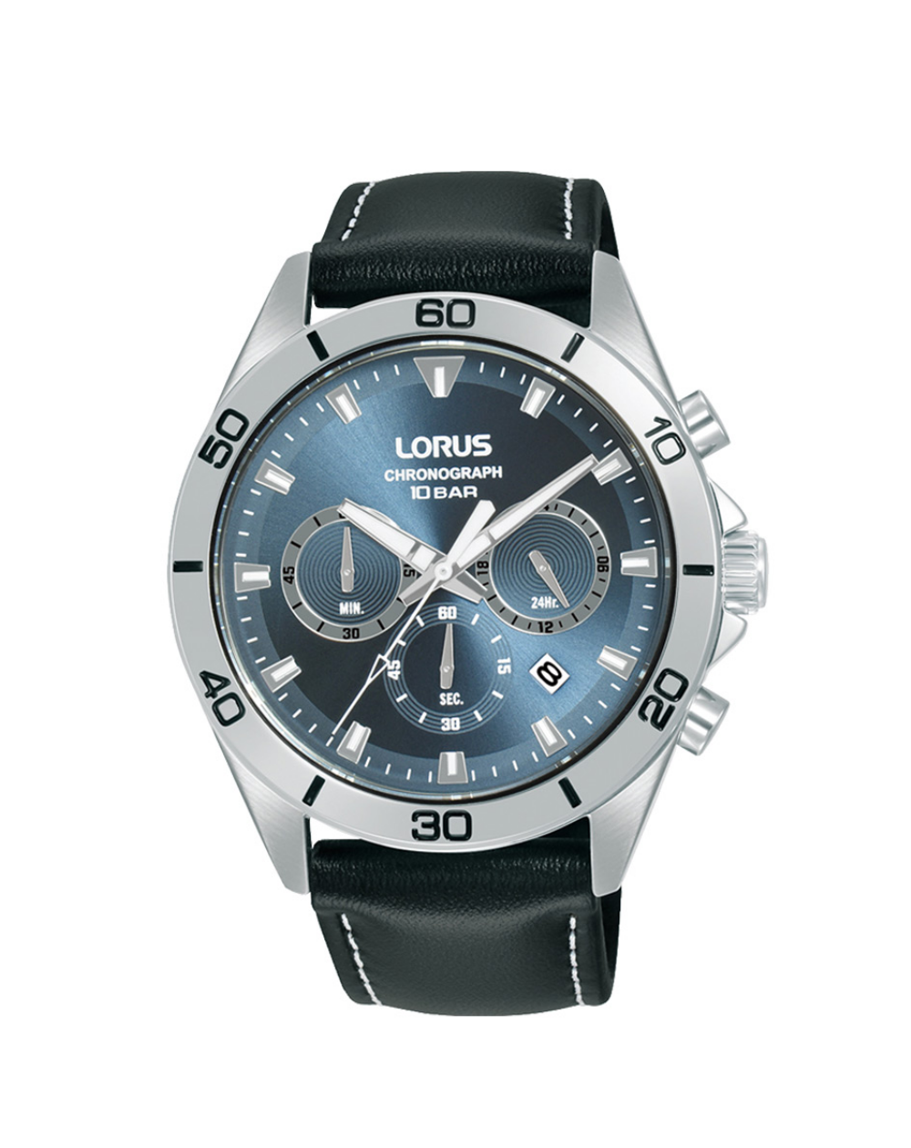 Lorus Sports Blue Dial Leather Band Chronograph Men's Watch - RT341KX9