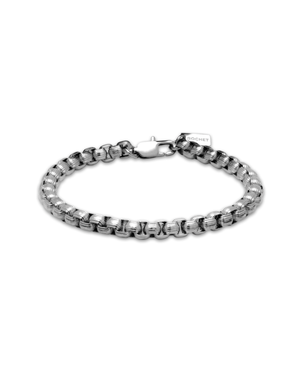 Rochet France 6mm Polished Steel Unisex Bracelet 21cm - HB69600