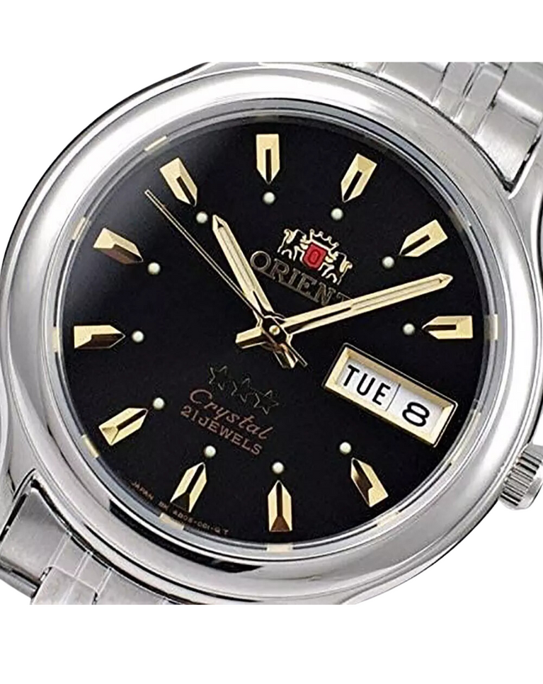 Orient Unisex 21 Jewels Black Dial Automatic Watch - SAB05007B8