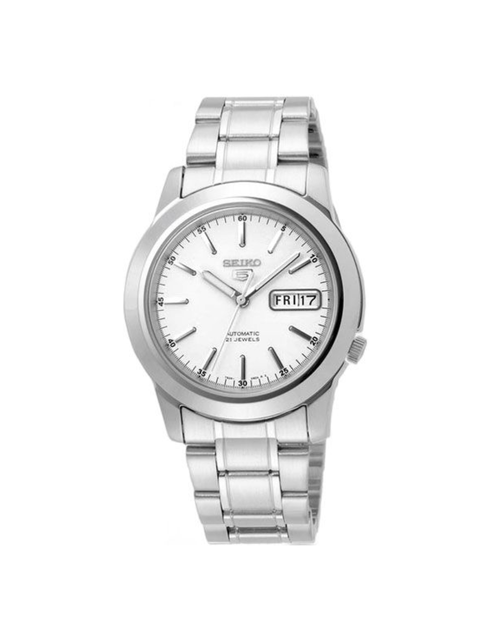 Seiko 5 Automatic Unisex White Dial Watch - SNKE49K1