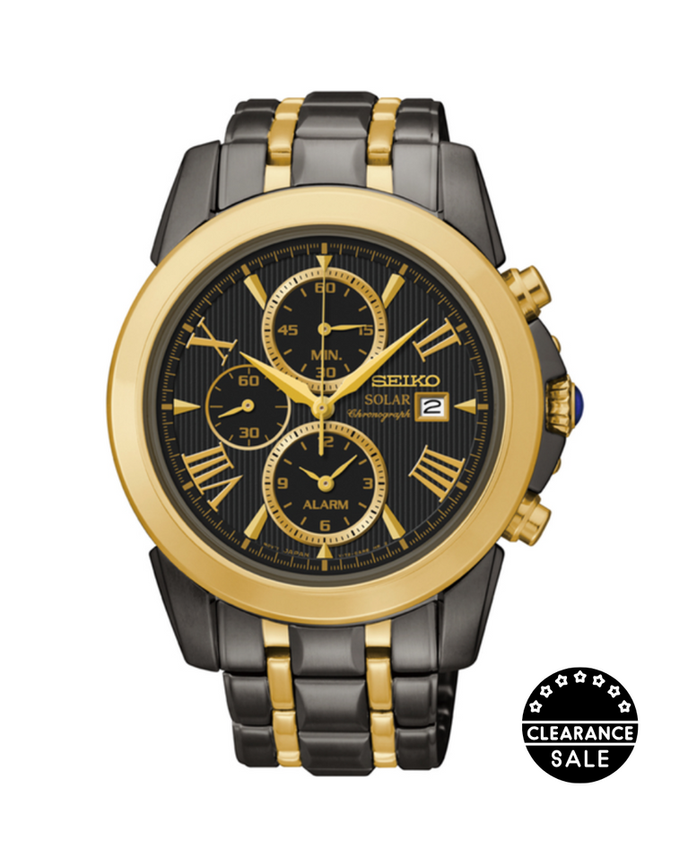 Seiko Le Grand Solar Chronograph Gold Men's Watch - SSC218P