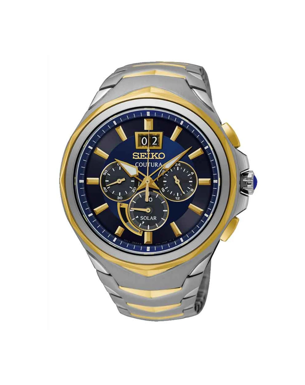 Seiko Coutura Solar Chronograph Two Tone Men's Watch - SSC642P