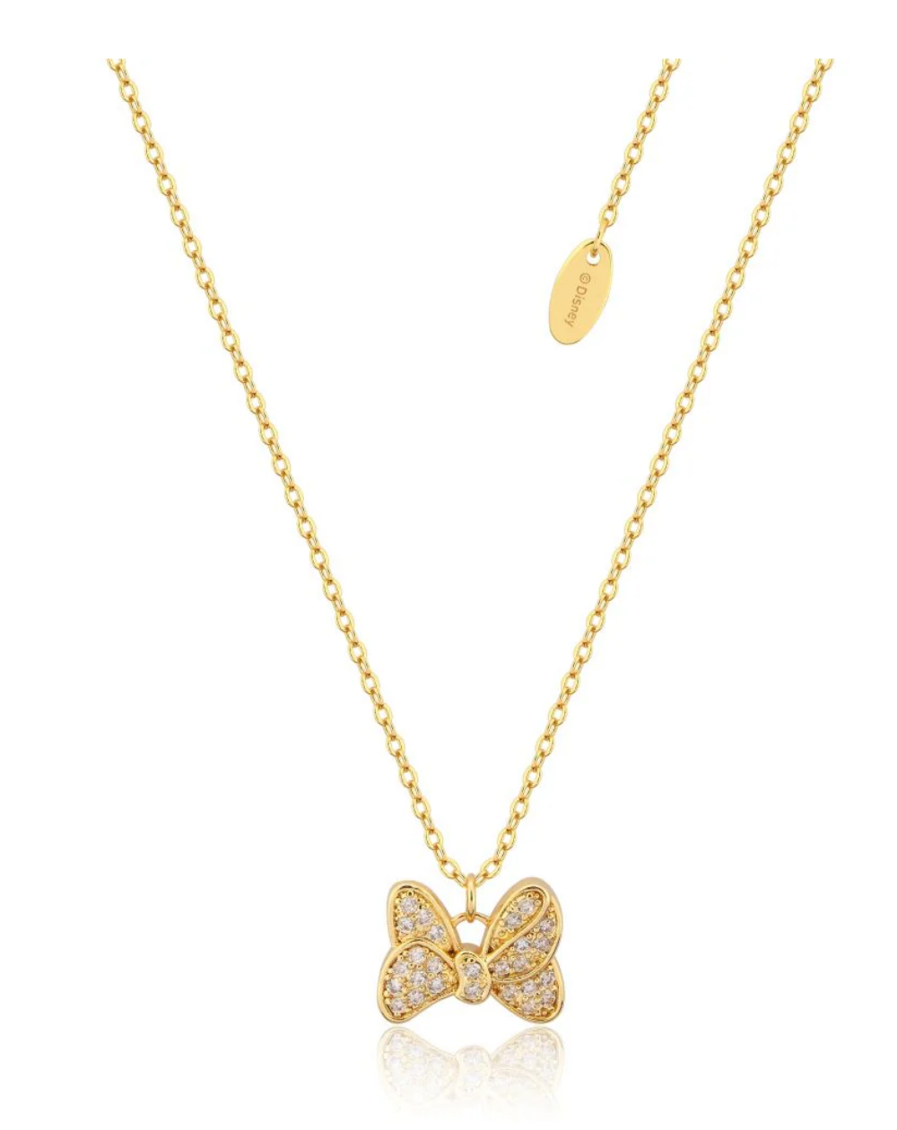 Disney "Minnie Mouse Bow CZ" 14kt Gold-Plated Sterling Silver Necklace – SSDN100